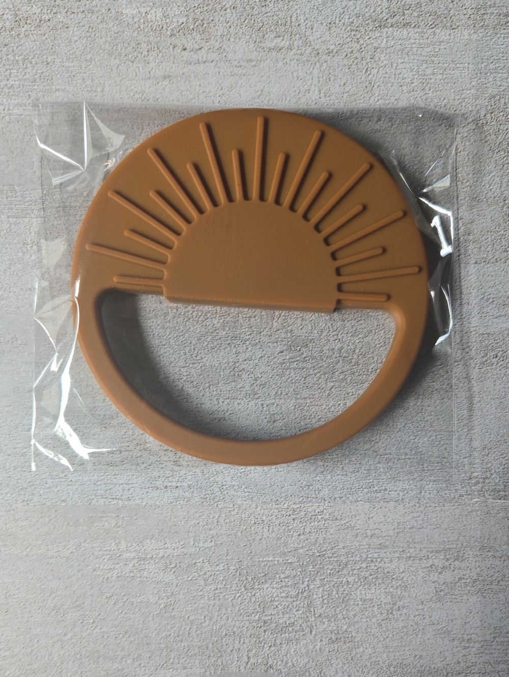Boho Silicone Sun Teether Soft BPA-Free Baby Chew Toy Caramel Tone Teeth Ring